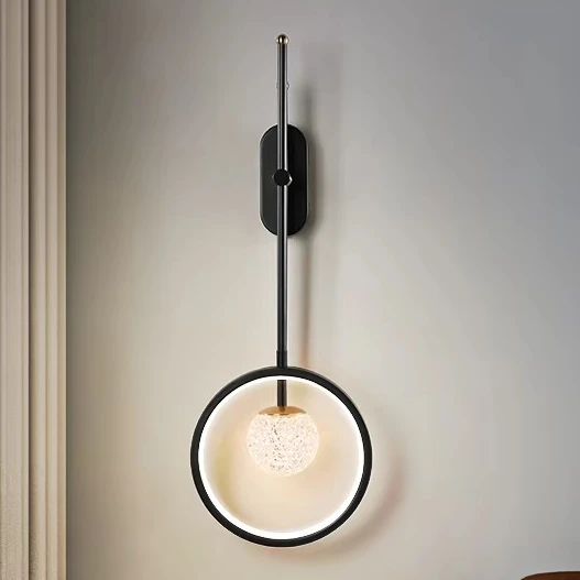 

Romantic Black Gold Bedroom Bedside Decorative Wall Light Practical Cost-effective Living Room Background Wall LED Wall Lamp