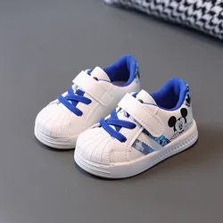 White Casual Shoes For Baby Boy Girl Brand Children Sneaker Mickey Mouse Kids Sports Shoes Toddler Walking Shoes Size 15-25