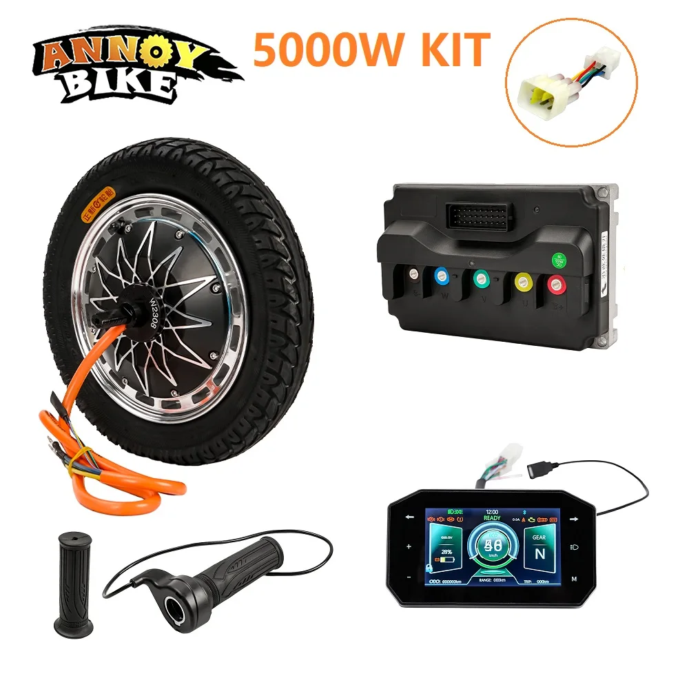 

Мощный комплект мотор-колеса 5000 Вт, 12 дюймов, с контроллером, дисплеем Carplay LCD, раздельной конструкцией, для электровелосипеда, привод на колесо, 60В/72В