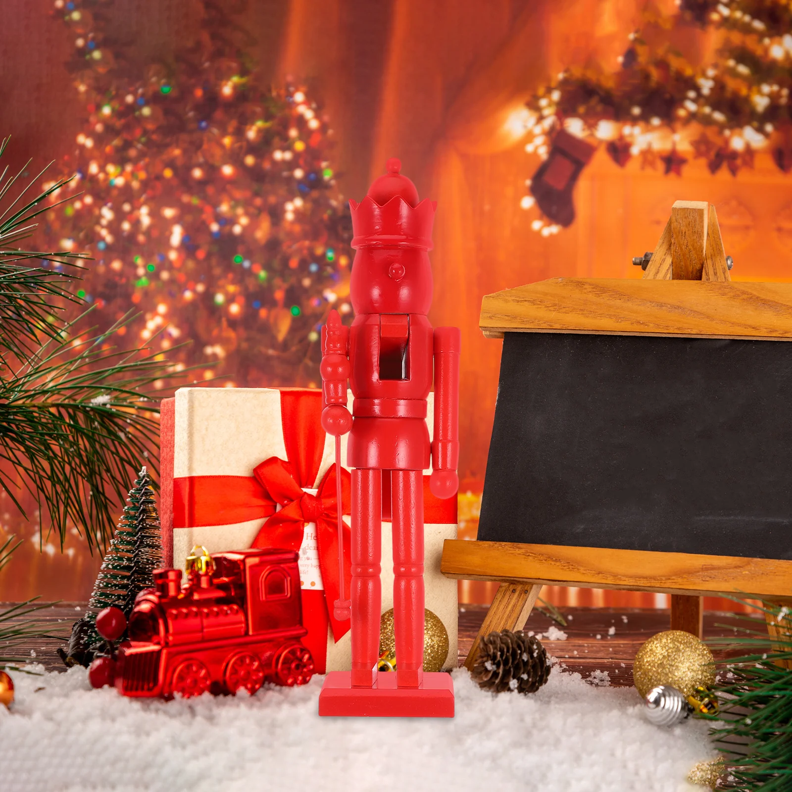 

Unfinished Wood Nutcracker DIY Blank Walnut Soldier Craft Christmas Decoration Sturdy Wooden Nutcracker Decor for Study Room