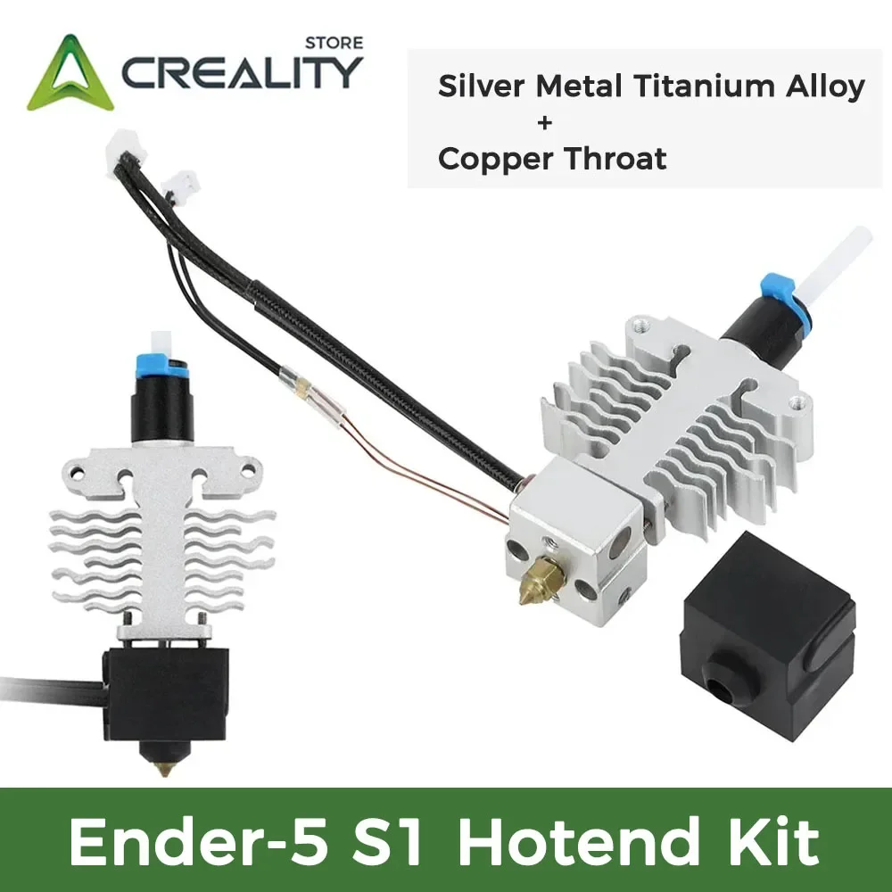 

CREALITY Original Ender-5 S1 Hotend Kit Silver Metal Titanium Alloy+Copper Throat 3d Printing Parts