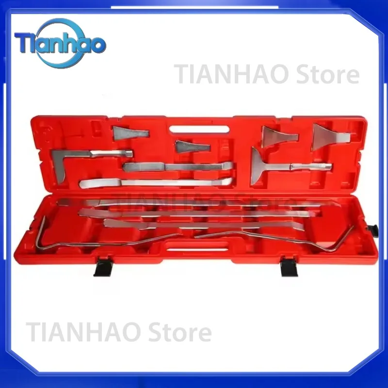 13pcs Carbon Steel Body Pry Bars Set for Vehicle Repair Dismantling Stubborn Components Positioning and Holding Required