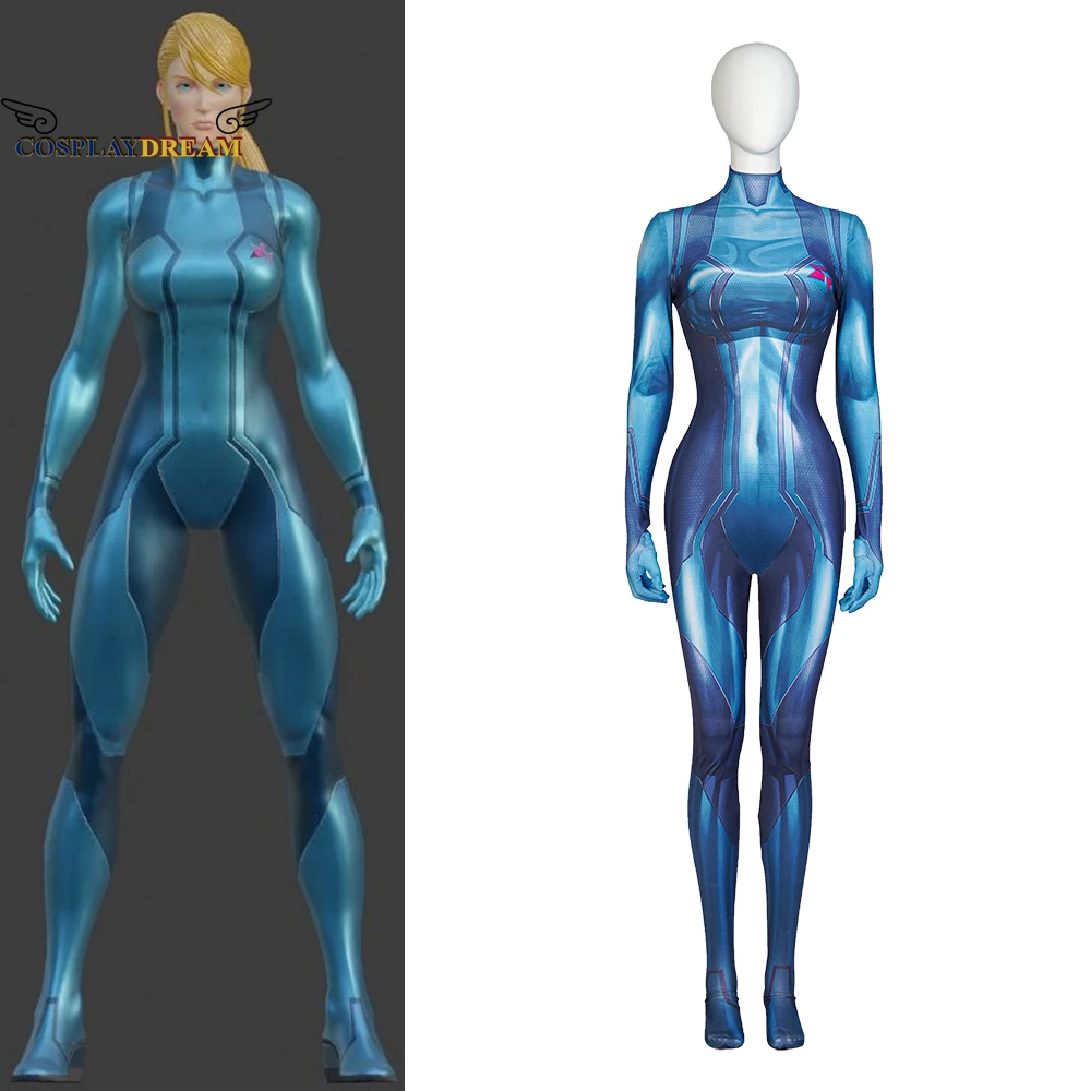 Game Metroid Dread Samus Aran Cosplay Costume Superhero Zentai Bodysuits Costume Cosplay Spandex Halloween Costume