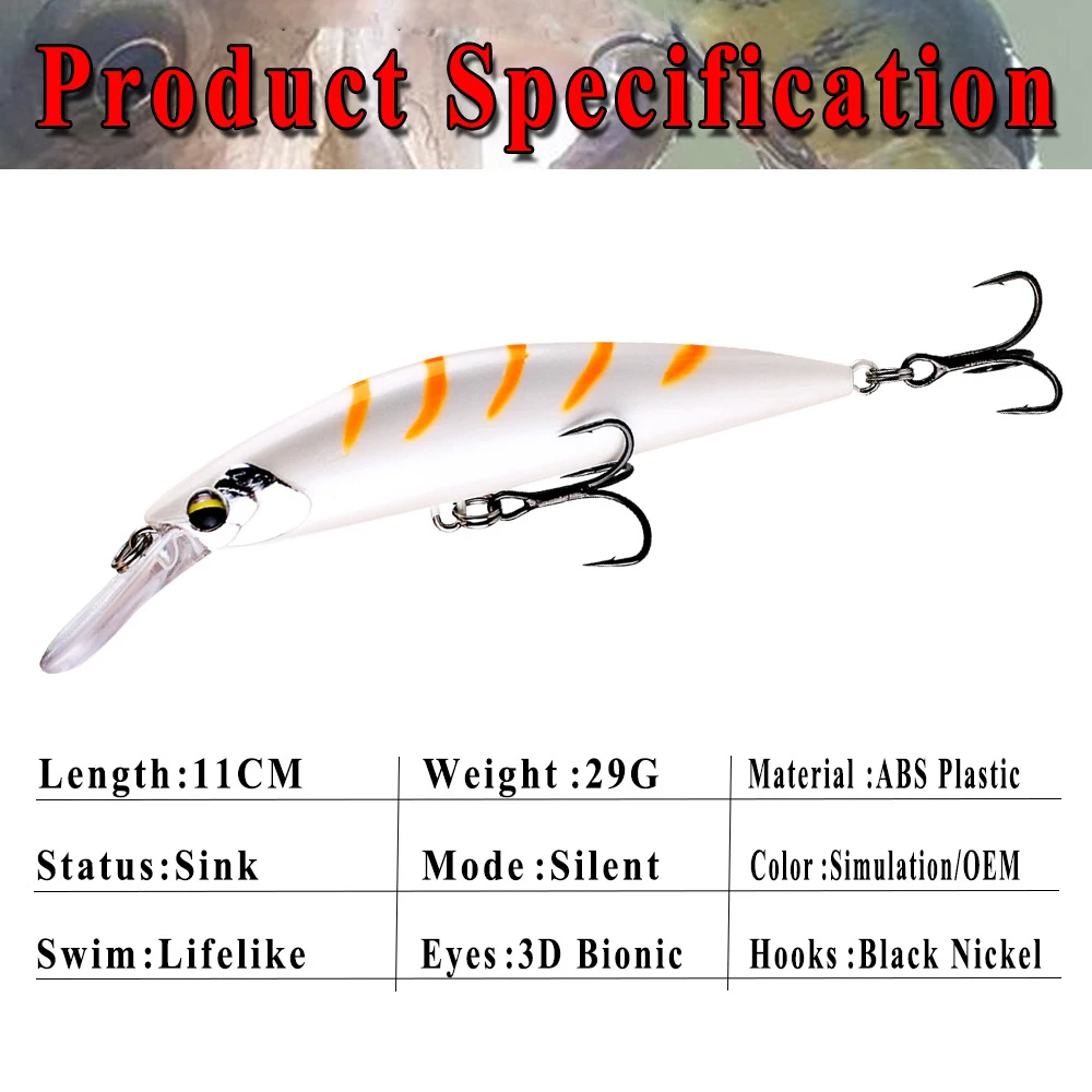 Señuelo Minnow Haid – Swimbait Jerkbait hundimiento lento para surf - imagen 4