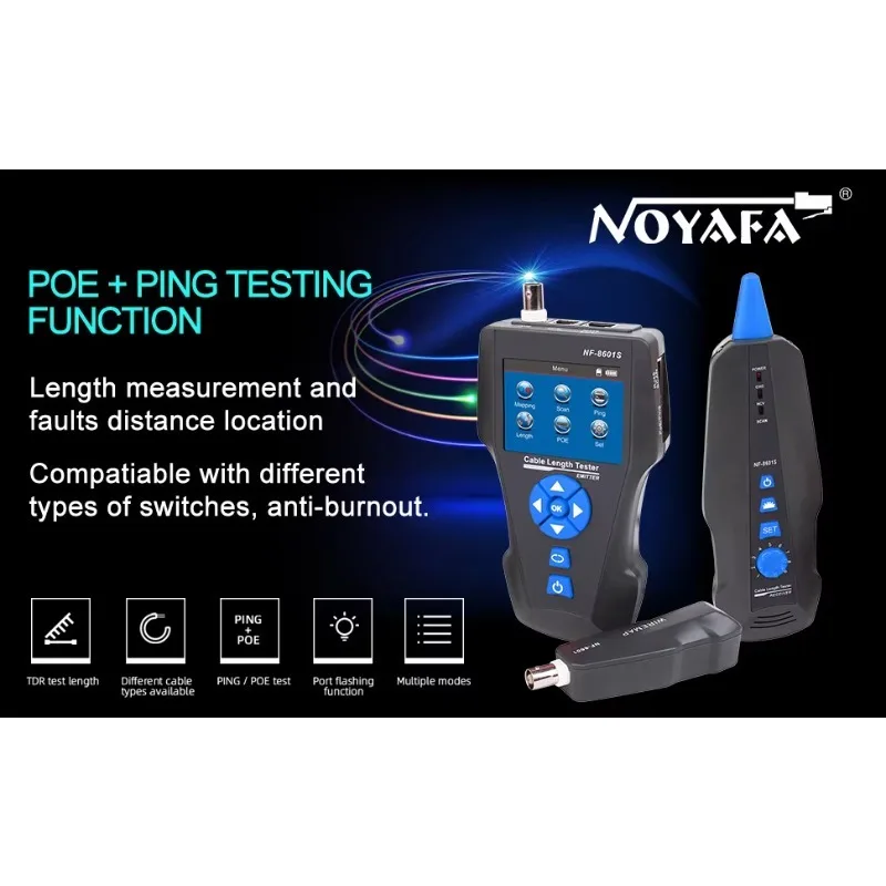 Noyafa Neu eingetroffen NF-8601S Multifunktions-TDR-Netzwerkkabeltester mit PoE/PING/Port-Flash-Funktion