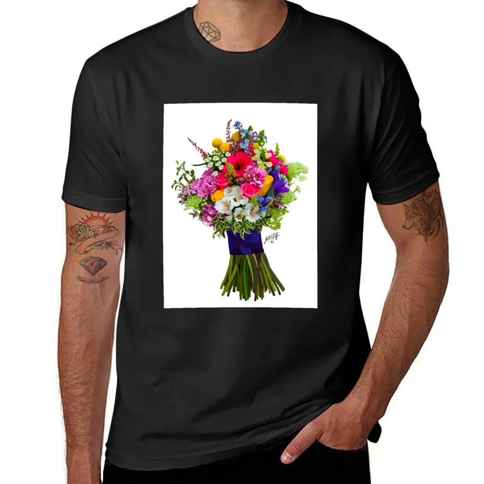 Rainbow Bouquet T-Shirt customizeds quick-drying Men's t-shirt