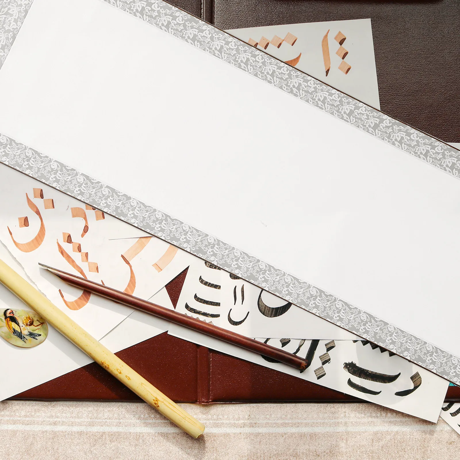Blank Scroll Chinese Calligraphy Paper Xuan Paper Style Portable Lightweight Roll for Brush Writing Running Script Calligraphy