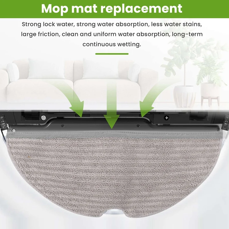 Mop pad 4 pacote pano de microfibra mop para roborock s6 s6 puro s6 maxv s5 max s5 robô aspirador mop substituição