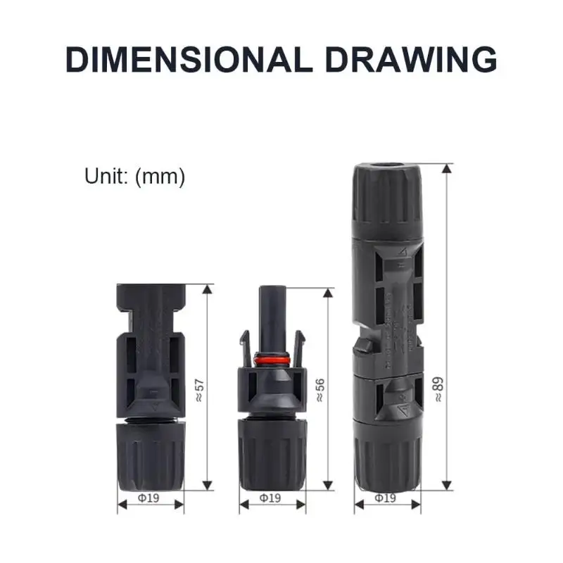 Solar Connectors 5 Pairs Pure Copper Core Waterproof Flame Retardant for Outdoor PV Panel Power System Installation