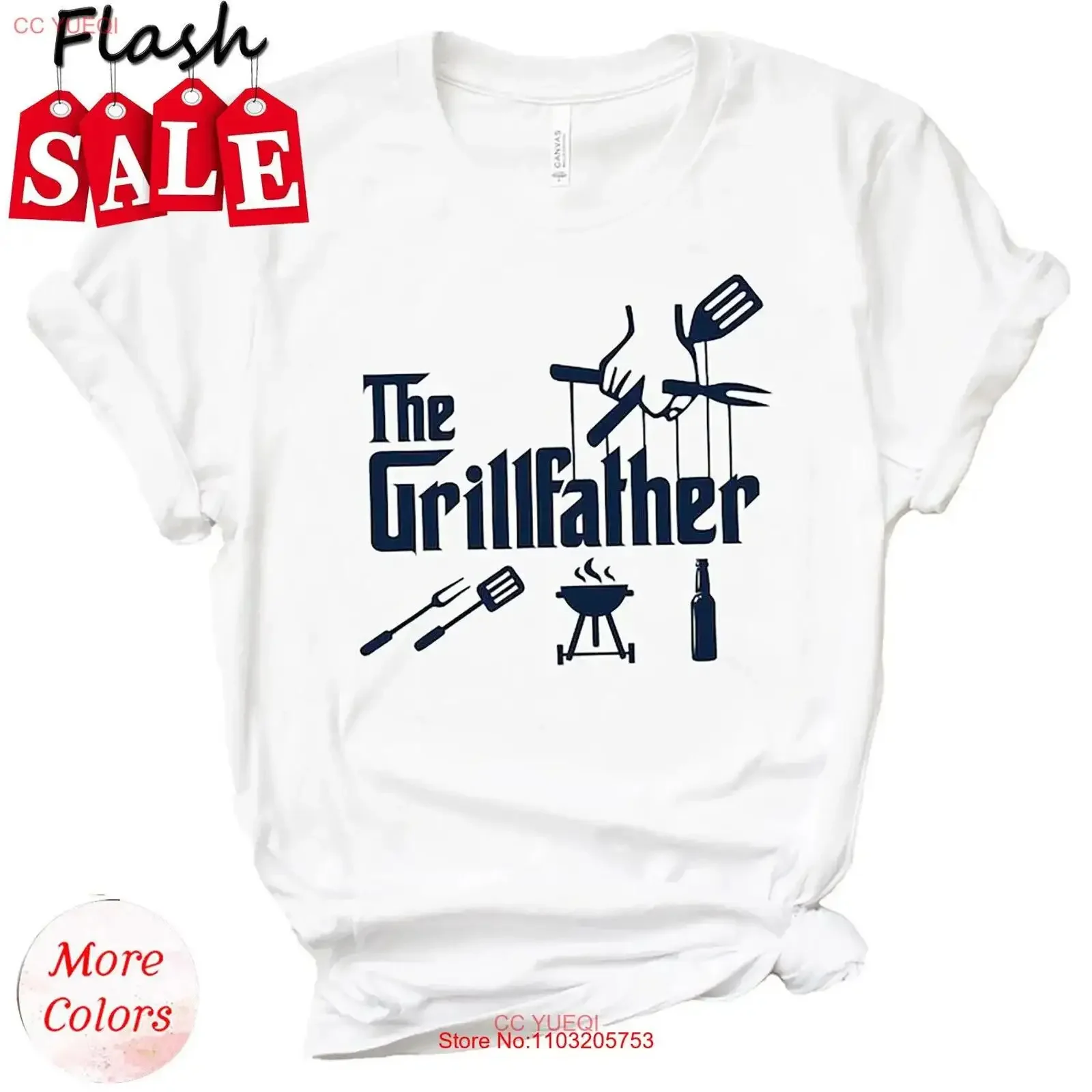 

The Grillfather T Shirt for Grandpa New Dad Daddy Sh vintage Washed Breathable Versatile Casual streetwear designer clothes