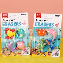 Removível Cartoon Aquarium Eraser, pele do elefante, golfinho, tartaruga, baleia, papelaria dos alunos