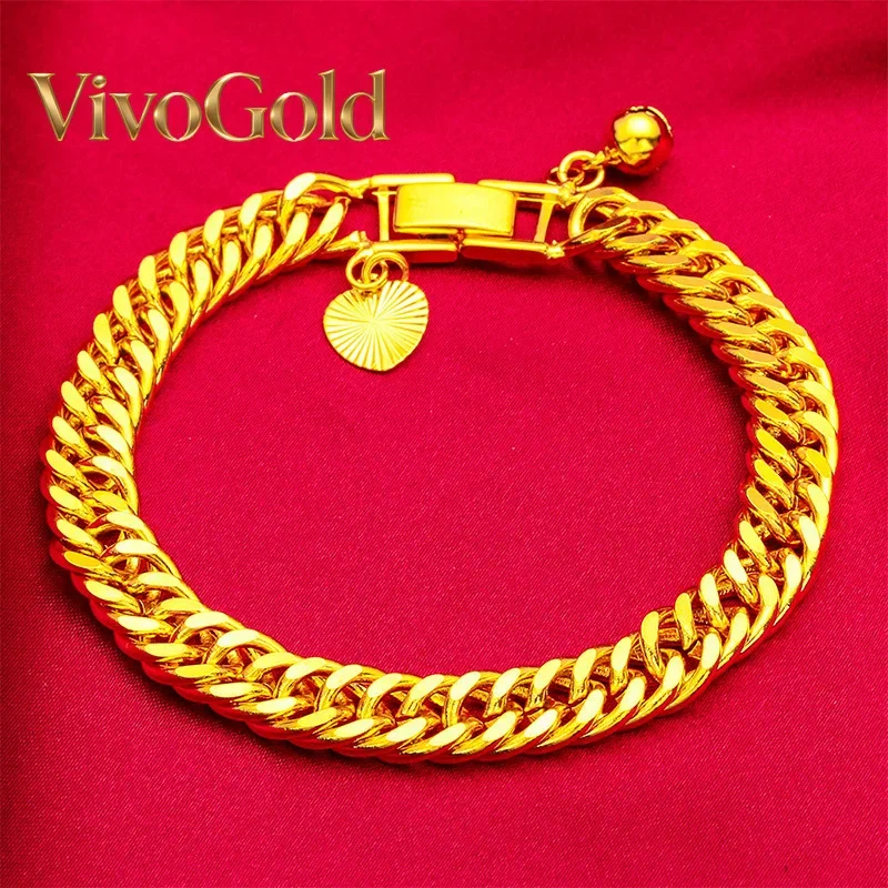 

Браслет VivoGold из 24-каратного золота с подвеской в виде колокольчика | Золото 999 пробы, 3D-дизайн в виде колокольчика, очаровательные звонки с подвижными элементами, яркий дизайн для повседневной носки.