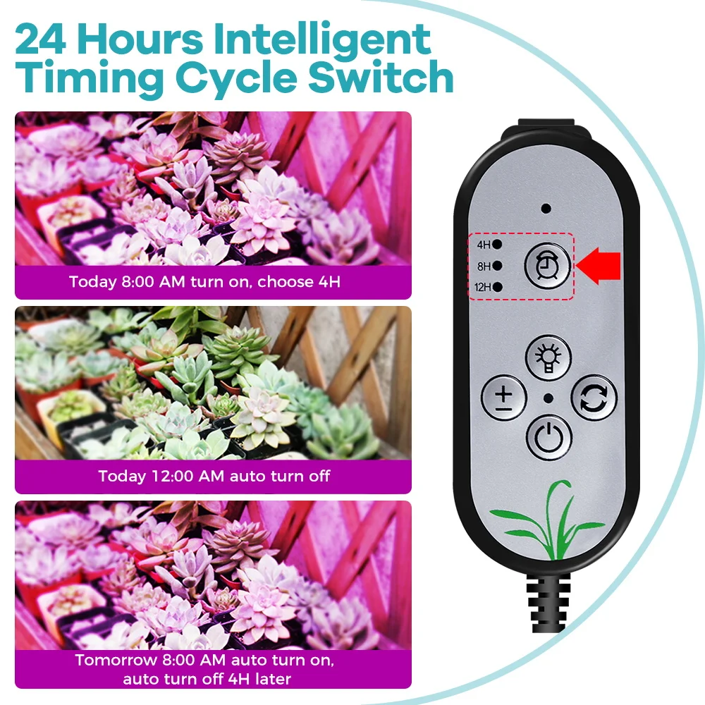 Full-Spectrum Indoor Solar LED Growth Lamp Timing USB Succulent Plants, Flower 360° Adjustable Gooseneck Dimmable Fill Light Lam view 3