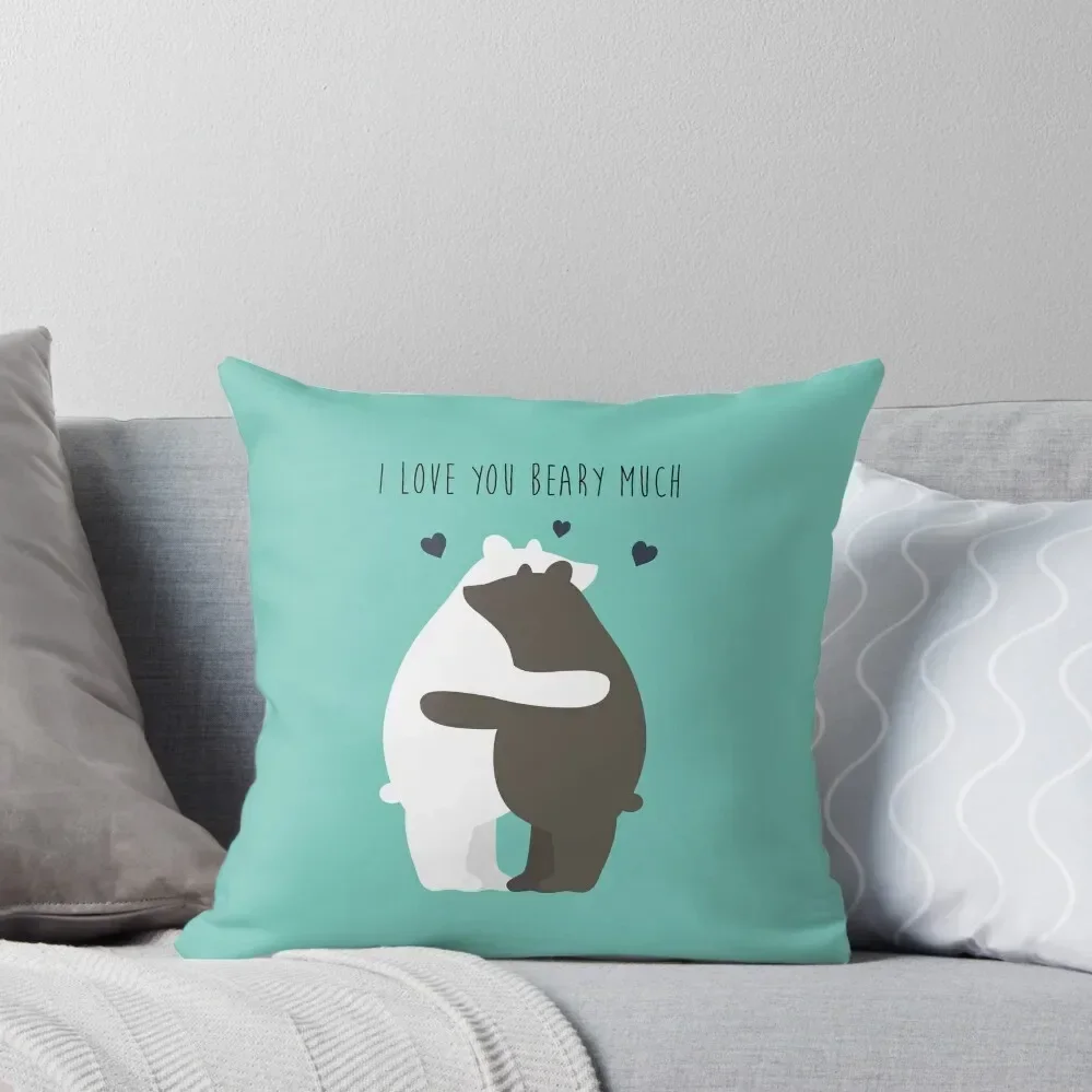 I Love You Beary Much Throw Pillow Christmas Pillowcase luxury sofa pillows Christmas Pillow Cases pillow