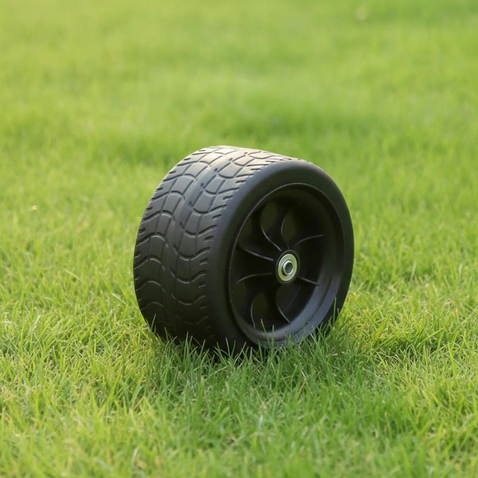 Heavy Duty Wagon Wheel Replacement Tire 165mm Rubber with Metal Hub for Camping Cart Outdoor Utility Gear
