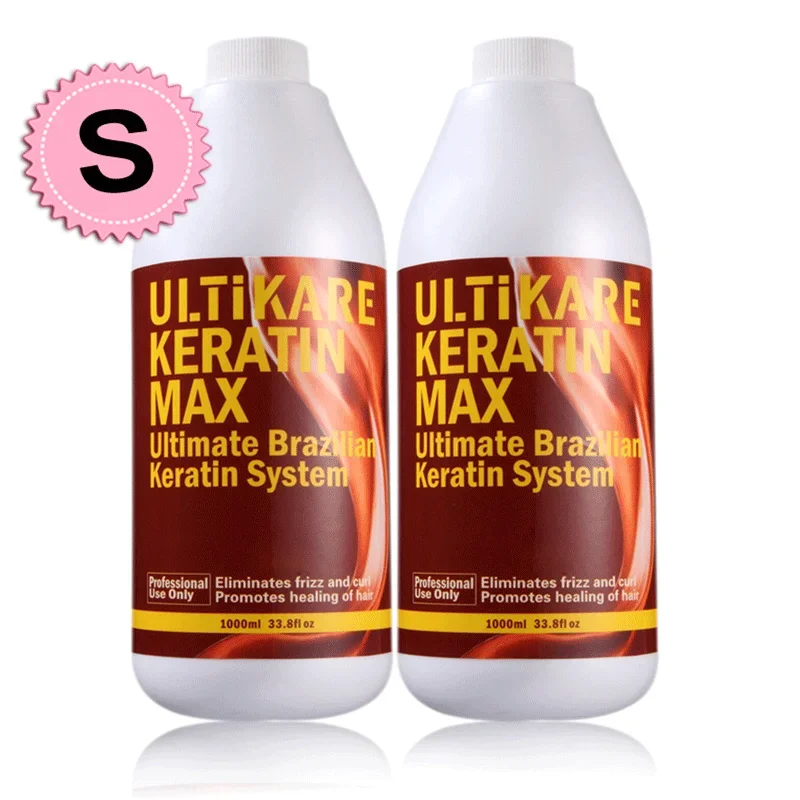 For Hair Set 8% Formalin Brazilian Keratin Treatment 2pcs 1000ml Straighten and Repair Strong Cruly Hair Smooth Free Gift