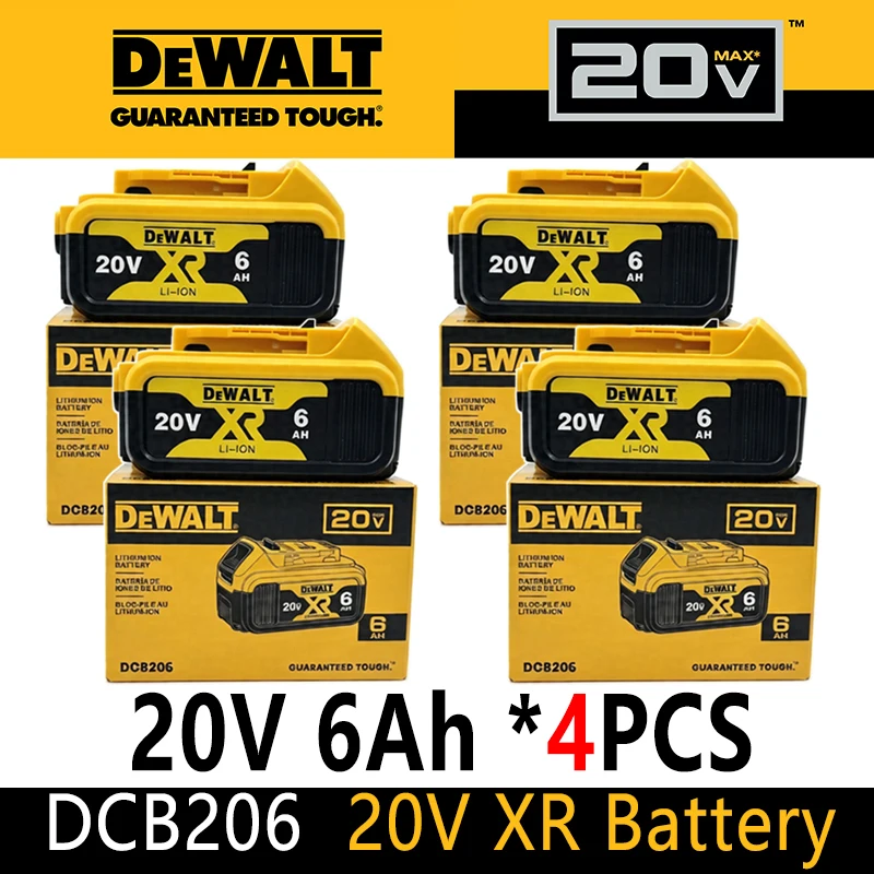 100% Genuine Dewalt 20V Battery, 20V MAX 6Ah Battery DCB206 DCB205 DCB184 for Dewalt Power Tool Replacement Battery image 3