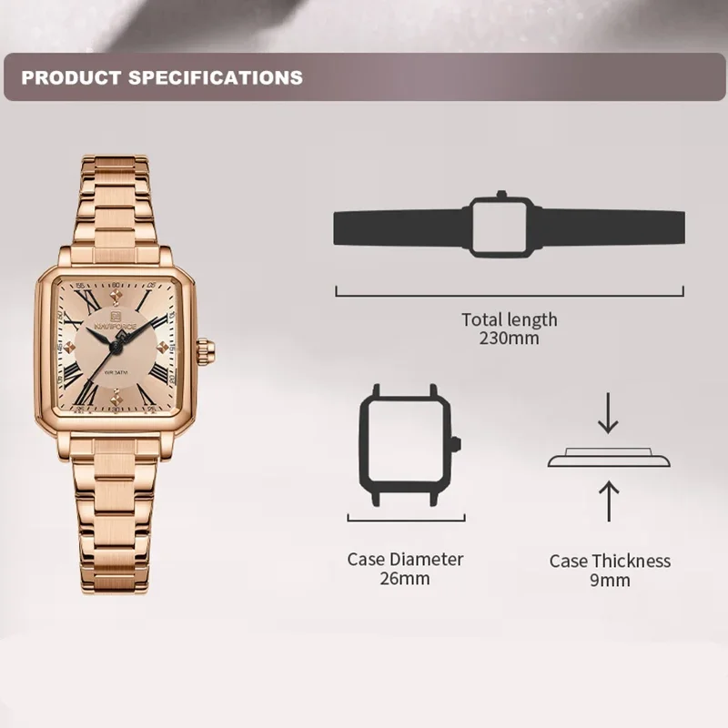 NAVIFORCE Fashion Ladies Watch For Women Quartz Stainless Steel Waterproof Casual Woman Wristwatch Give For Girlfriend Gift 2025