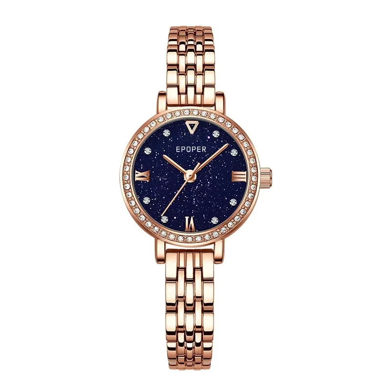 

Watch Women's Premium Sense Diamond Versatile Temperament Steel Belt Waterproof Quartz Watch
