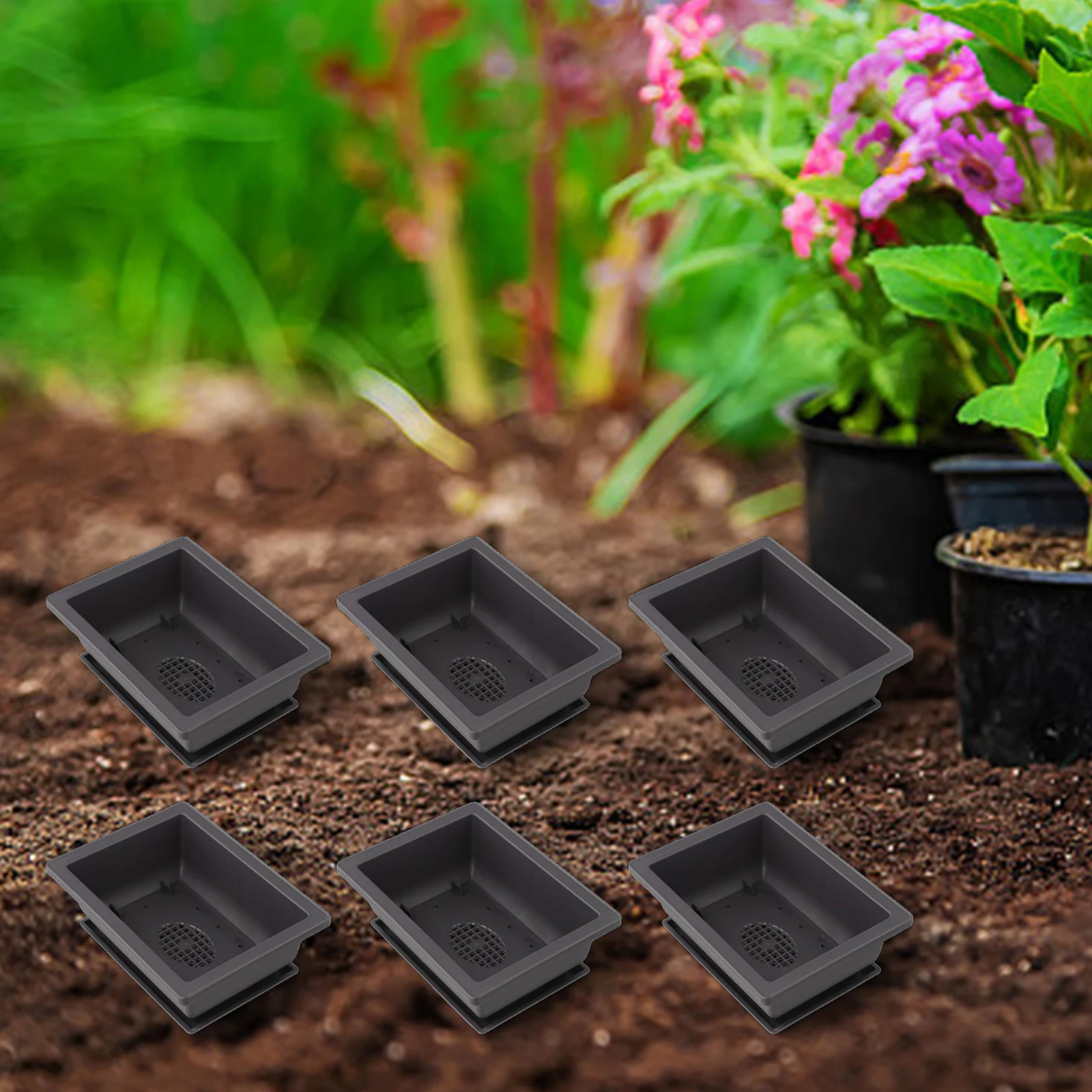 6 Pieces Bonsai Pot Drainage System Flower Pot Purple Flower Pot Drainage System Versatile Usage Charming Aesthetic