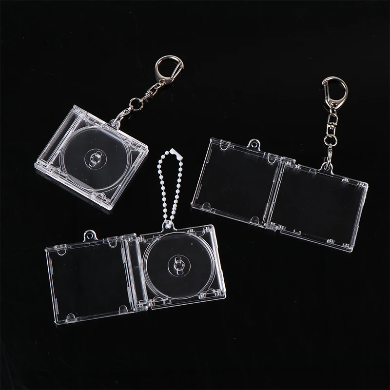 Peripheral Commemorative Blank Album Mini CD Case Keychain CD Player Shaped Key Pendant For DIY Backpack Hanging Decoration