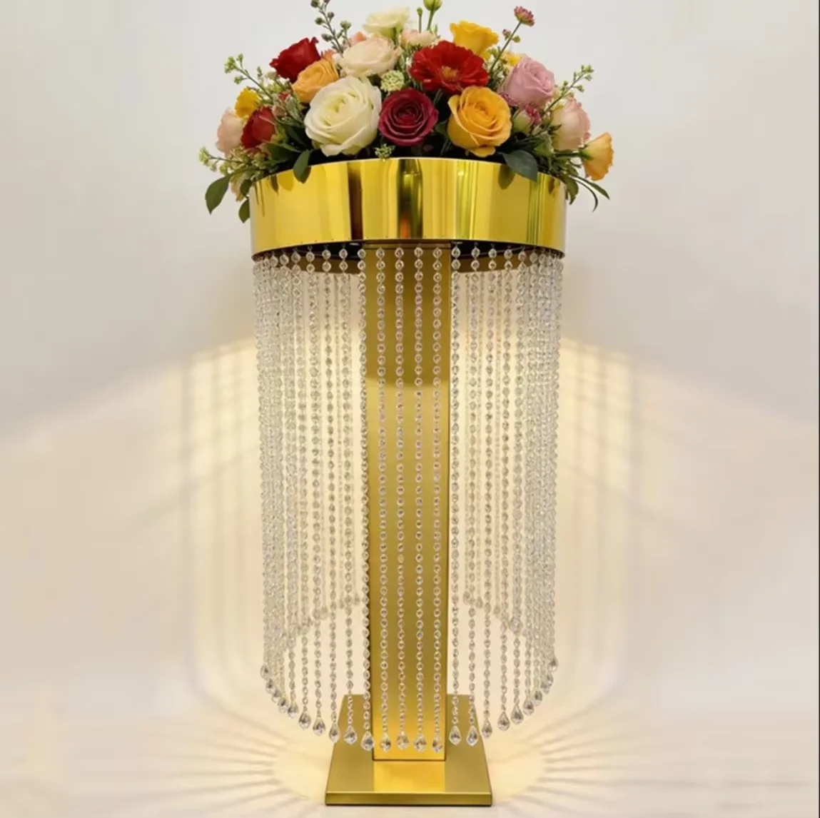 2pcs Romantic Wedding Table Crystal Bead Curtain Ferris Wheel Wedding Venue Decoration Props Desktop Ornaments Road Guide