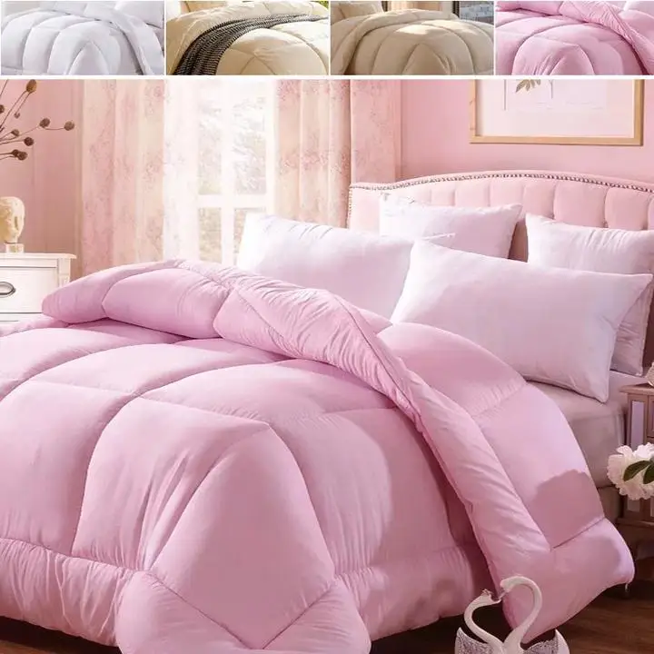

2025 New Solid Color Thickened Winter Quilt Super Soft Skin-Friendly Down Alternative Comforter for All Season Camas Queen Quilt