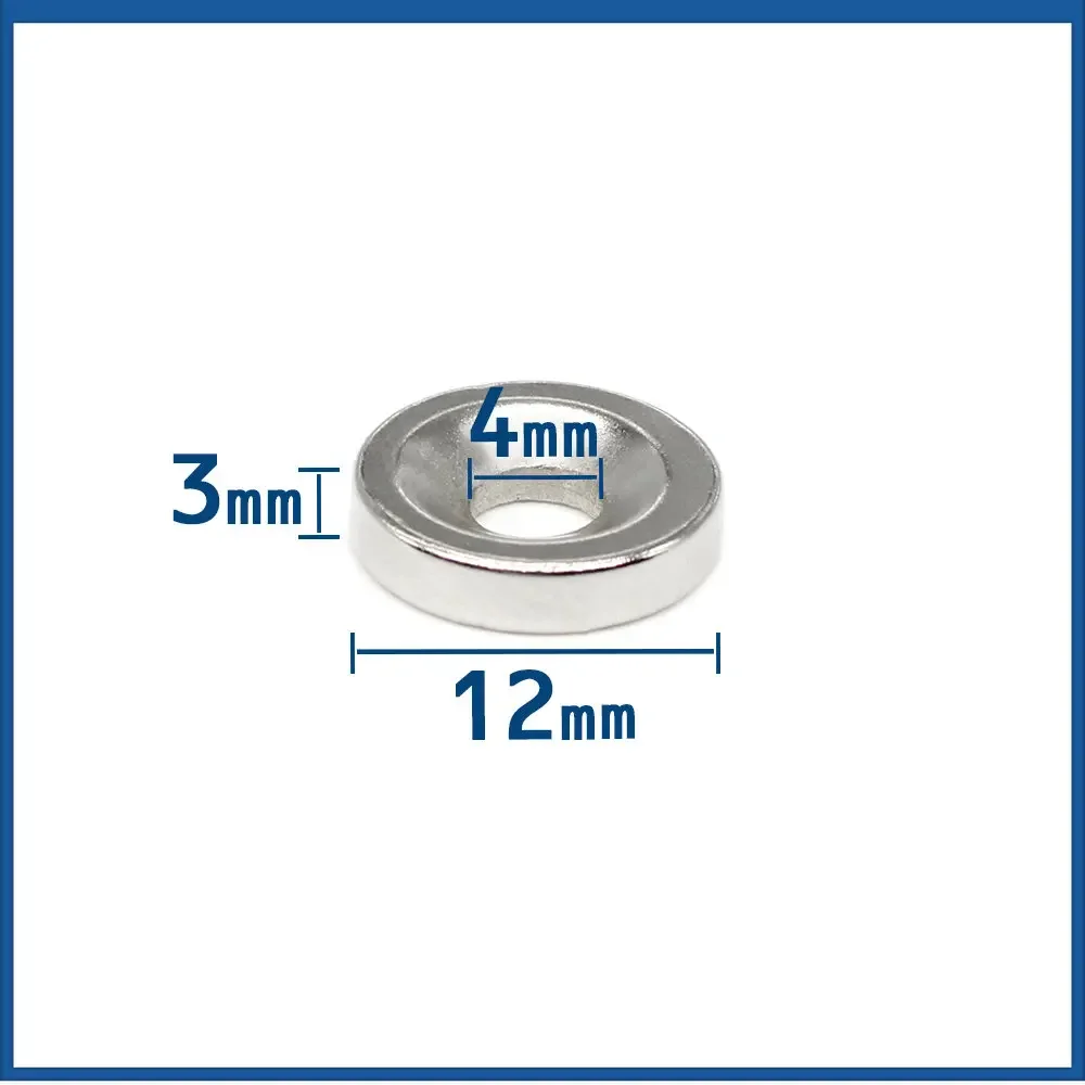 10/20/30/50/100/1500/200PCS 12x3-4 Disc Neodymium Magnets 12x3 mm Hole 4mm Minor Diameter Round Countersunk Magnet 12*3-4 12*3