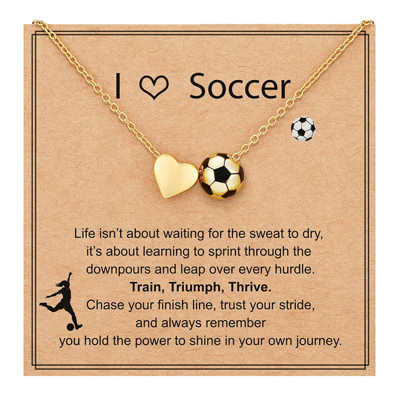 Football/Softball/Baseball/Soccer/Tennis Pendant Necklace Gifts for Girls Women 14K Gold Plated Sport Birthday Jewelry Gifts
