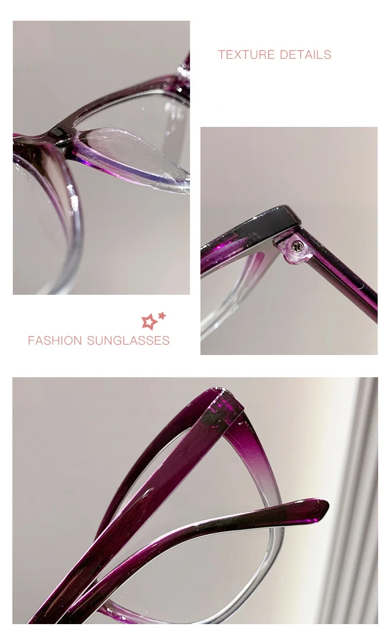Cat Eye Lesebrille Für Frauen Anti Blaues Licht Zum Lesen Presbyopie Brille Retro Computer Hyperopie Brille + 1,0 + 1,5 + 2,5 – Detail 12