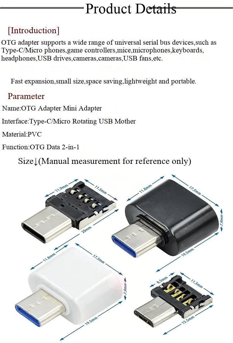 OTG-Adapter Typ-C zu USB Telefon U-Disk Verbindungskonverter – Detail 3