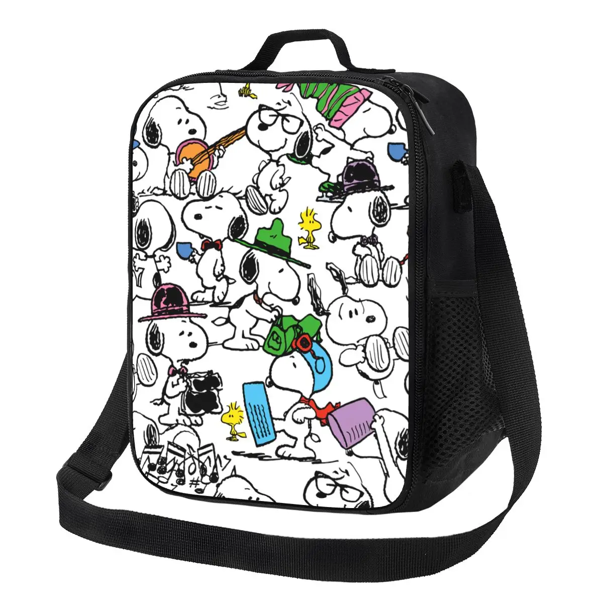 Niestandardowy uroczy kolaż Snoopy Izolowana termicznie torba na lunch Kobiety Beagle Dog Lunch Tote dla dzieci Szkoła Dzieci Bento Food Box