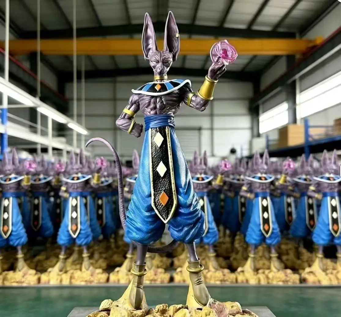 Dragon Ball Super Beerus Figure, God of Destruction Standing Statue with Energy Ball, Anime PVC Collectible Model Toy