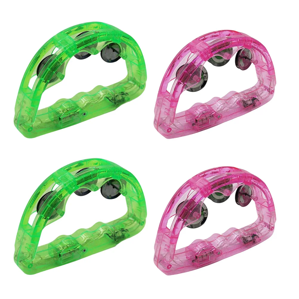 4 szt. Świecące dzwoneczki ręczne, lekkie i wytrzymałe, migające dzwonki LED na urodziny, festiwal, karnawał