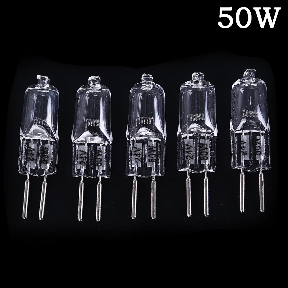 5pcs 24V 35W/ 50W 2900K Machine Work Lights Beads G5.3 Halogen Bulb Dedicated Lathe Tool Machine Work Lamp Warm White Clear Bulb