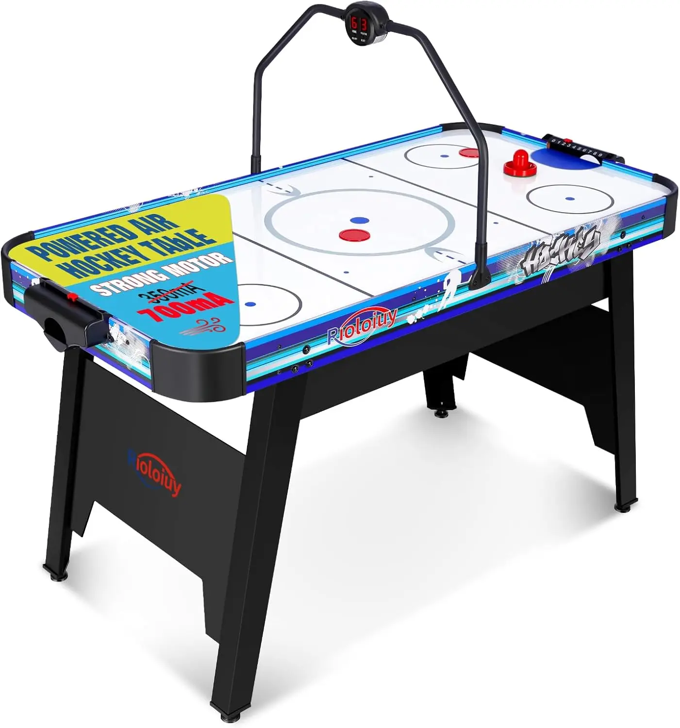 Hockey Table, Arcade Style with Powerful 700mA Motor, Accurate Digital LED Scoreboard on Overhead Gantry, Includes 2