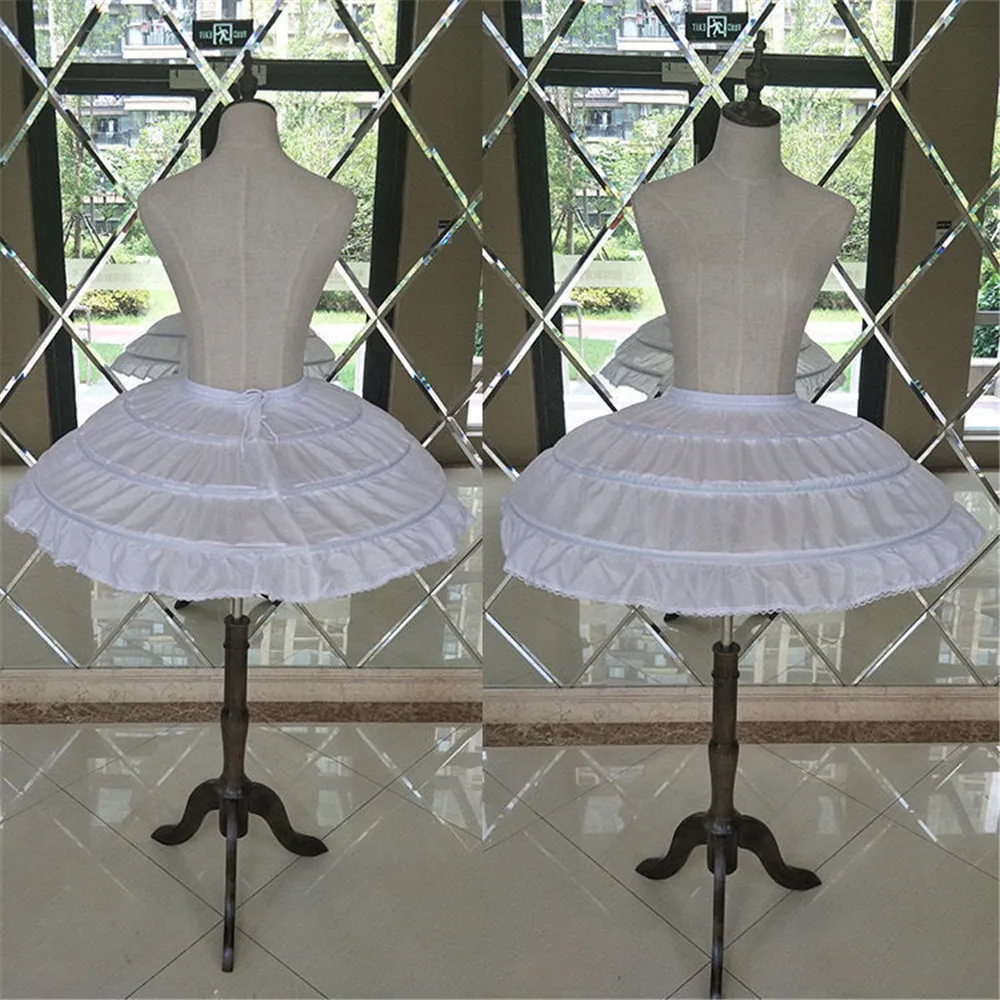 White 3 Hoops Wedding Petticoats for Short Dress Ballet Skirt Girls Crinoline Elastic Waist Underskirt Jupon Court