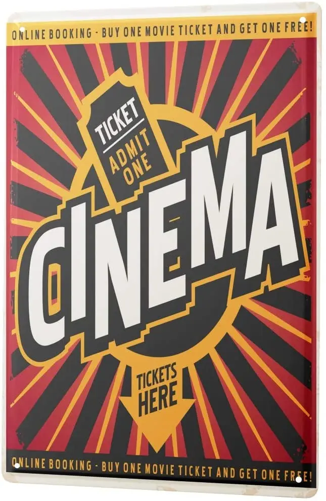 SINCE 2004 tin Sign Fun Cinema Tickets