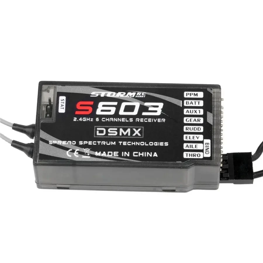 Odbiornik RC S603 2.4G 6CH kompatybilny z nadajnikami JR JR12X Spektrum DSM-X DSM2 DX8 do dronów, helikopterów i multicopterek RC