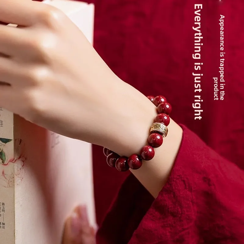 Chinese Style Cinnabar Bead Bracelet 12 Chinese Zodiac Patron Buddha Good Luck Fortune Blessing Hand Woven Unisex Spiritual Prot