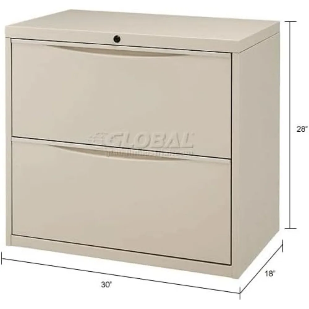 Armário de arquivo lateral de duas gavetas premium de 30 polegadas de largura em massa