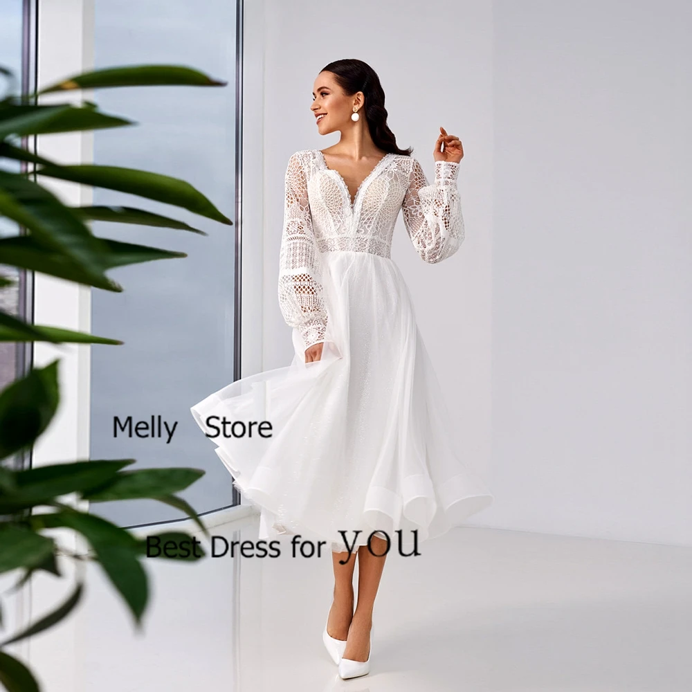 

Simple A Line Wedding Dresses with Chiffon 2025 Summer Full Sleeve Court Train Modern Bridal Gowns A Line Vestido De Novia