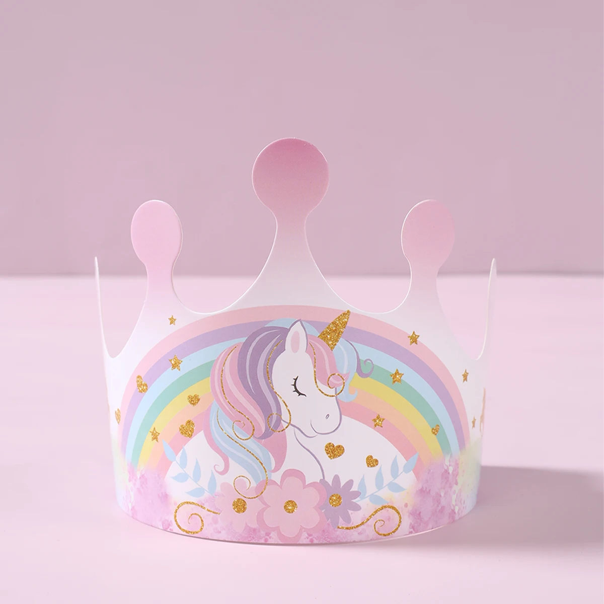 Rainbow Unicorn Birthday Beanie Hat Happy 1st Unicorn Theme Birthday Party Decoration Kids Favors Gift Baby Shower Girl Supplies