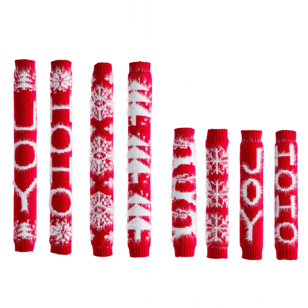 8 Stück Weihnachts-Kühlschrank-Türknauf-Abdeckungen, rot gestrickt, hochwertiges Material, schmutzabweisend, Weihnachts-Kühlschrank-Griff-Abdeckung, Weihnachts-Griff-Dekorationen
