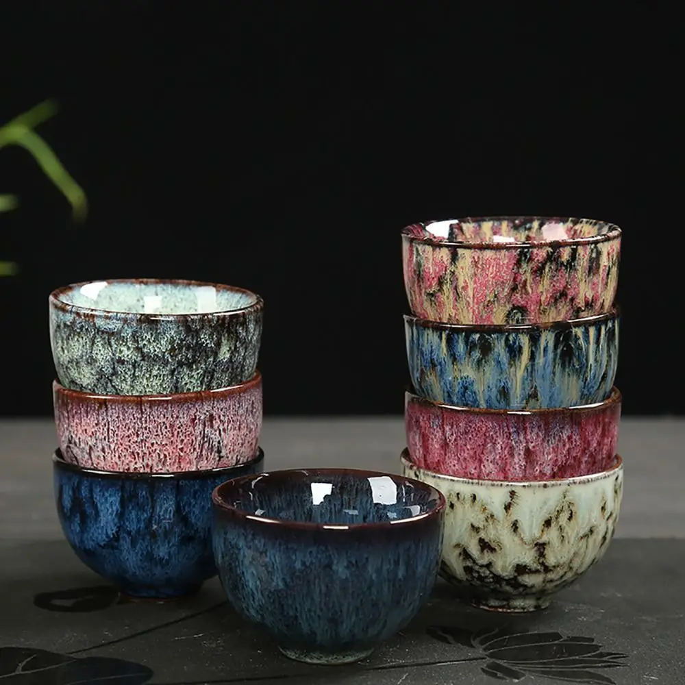 Creative Kung Fu Ceramic Teacup Kiln Transformation Crude Pottery Water Cup Porcelain Art Retro Drinkware
