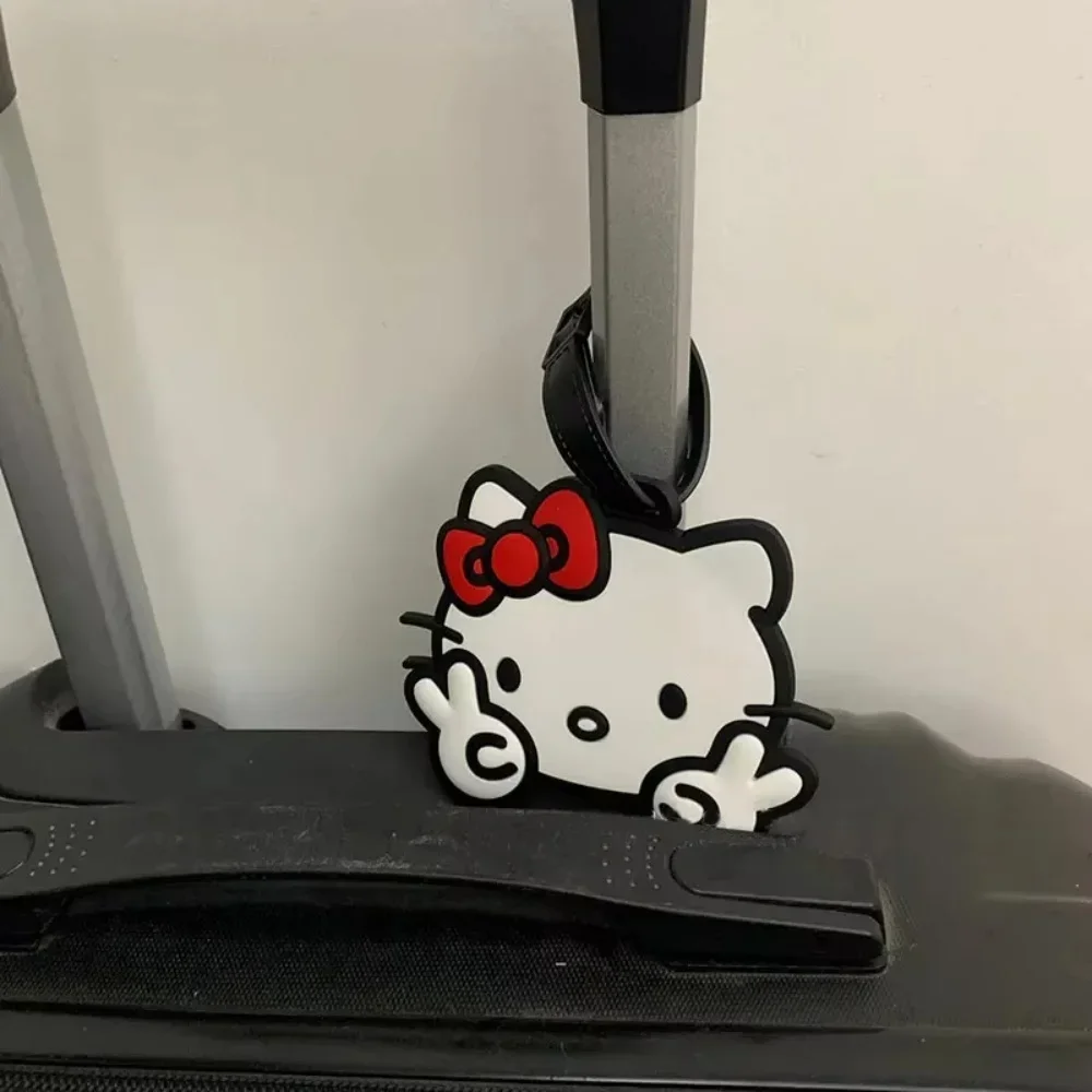 Kawaii Sanrio Luggage Tag Cute Cartoon Hello Kitty Kuromei Melody Silica Suitcase Id Address Holder Luggage Boarding Portable image 5