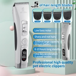 Fenice Elétrica Pet Clipper Machine, Clippers de cabelo do cão, Grooming Animais Haircut Trimmer, Cordless Shaver Set, recarregável