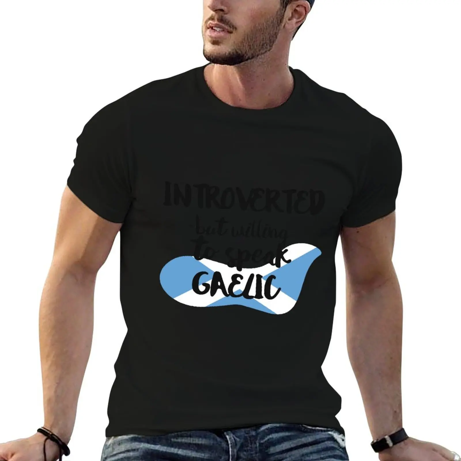 Introverted But Willing to Speak Gaelic T-Shirt oversized t shirt Aesthetic clothing anime mens workout shirts