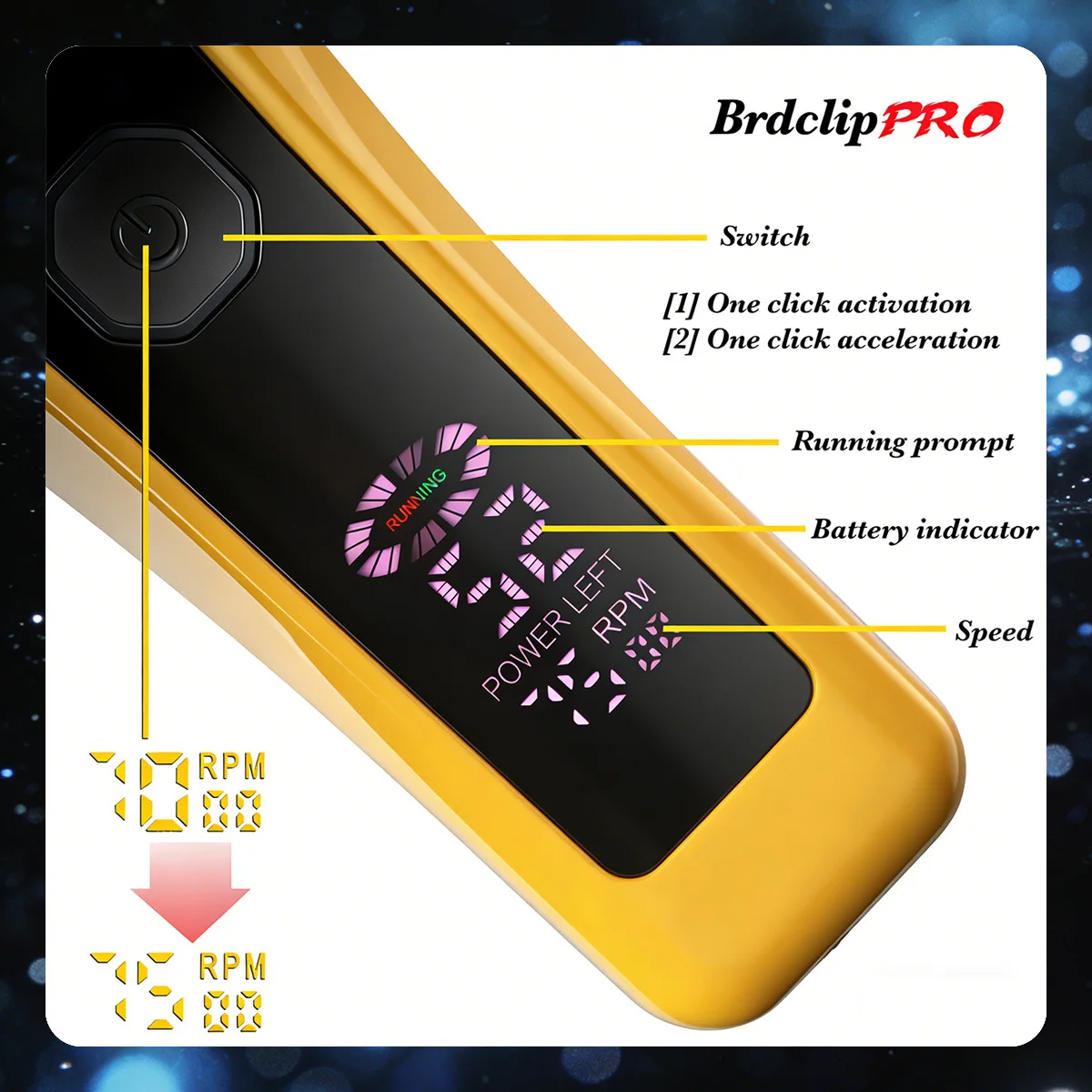 Professioneller BRDCLIP Kabelloser Haarschneider mit DLC-Beschichteter Klinge, Kohlefaser-Griff, 5-Gang-Einstellhebel für Friseure und Salons – Detail 6