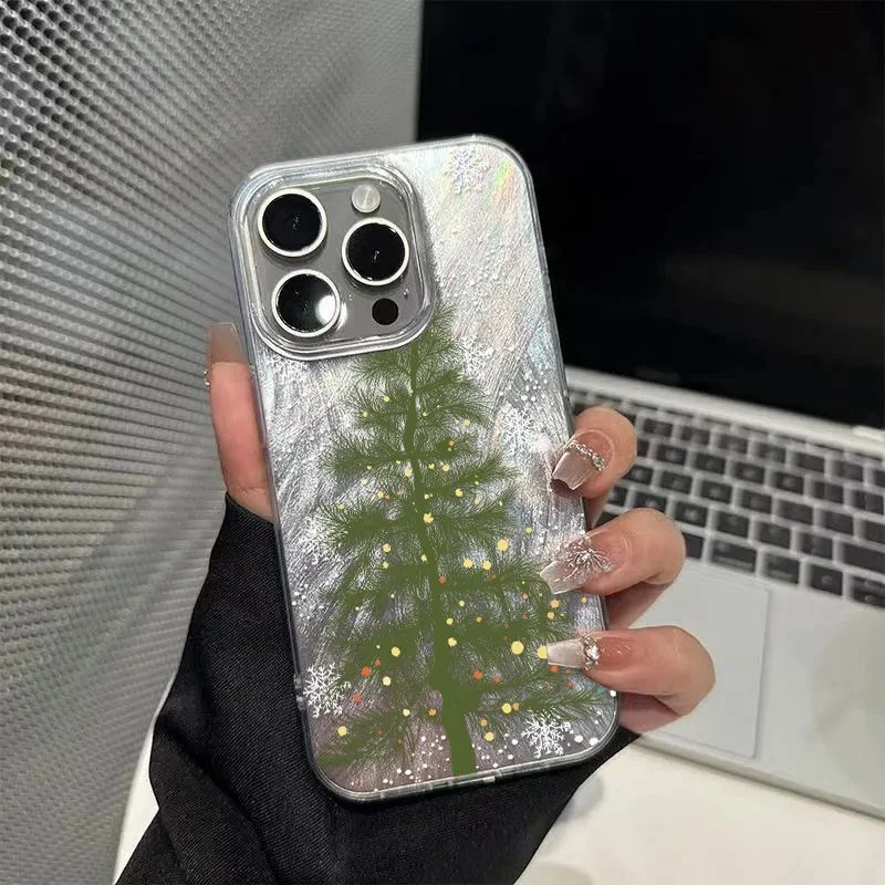 

Phone Case for iPhone 17 Air 16 15 Pro Max 14 13 Pro 12 11 Plus Anti-Shock Camera Protection for Male Female Christmas Tree Star